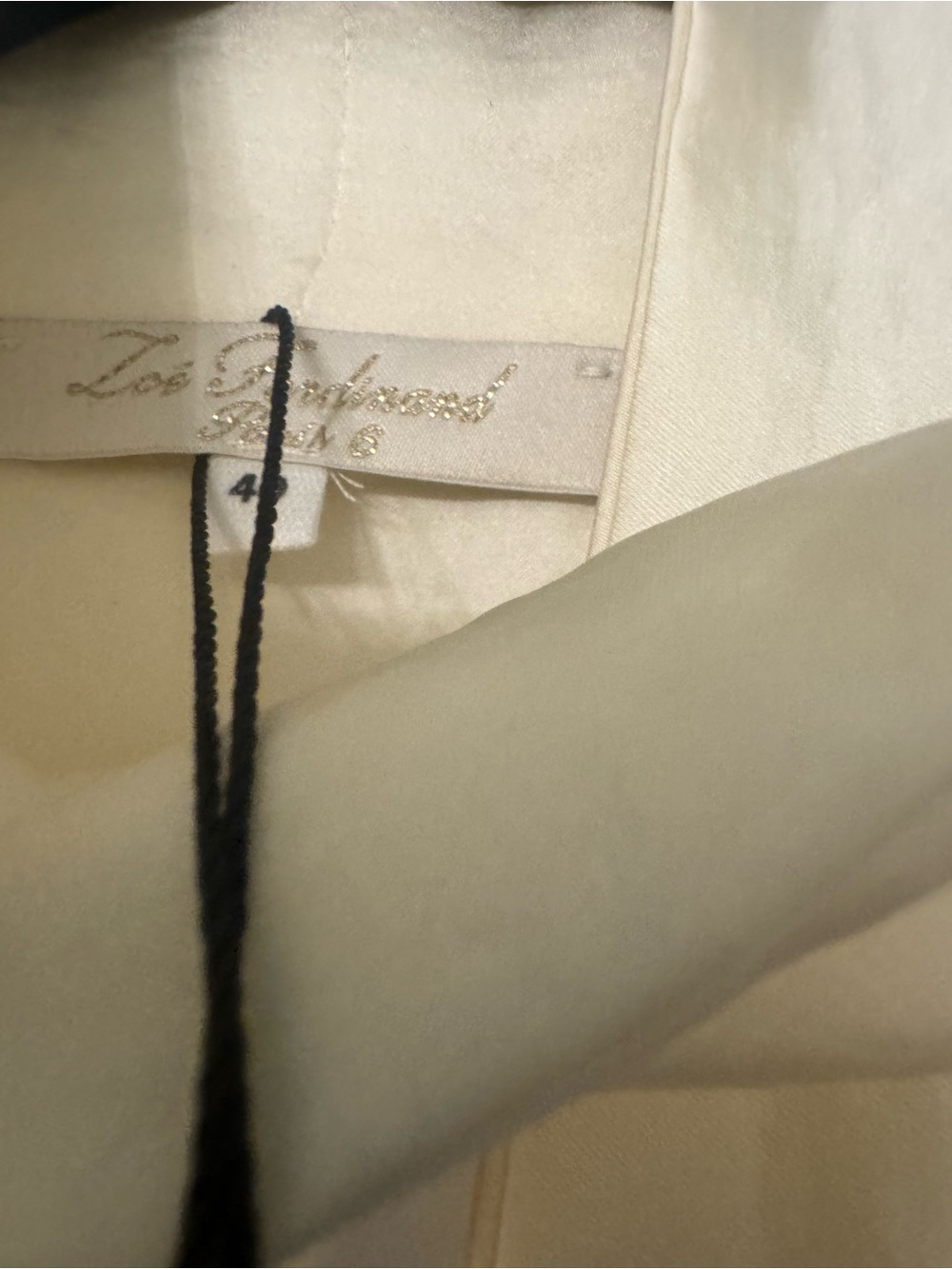 Cream Tie-Neck Satin Blouse - Picture 3 of 3